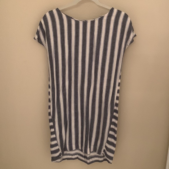 Madewell blue and cream striped dress with buttons on the back - Picture 2 of 4